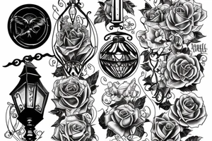gothic lantern with a dim light tattoo idea