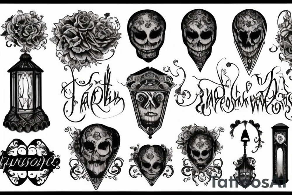 gothic lantern with a dim light tattoo idea