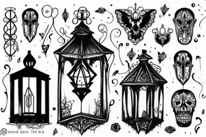 gothic lantern with a dim light tattoo idea