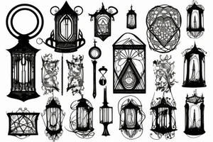 gothic lantern with a dim light tattoo idea