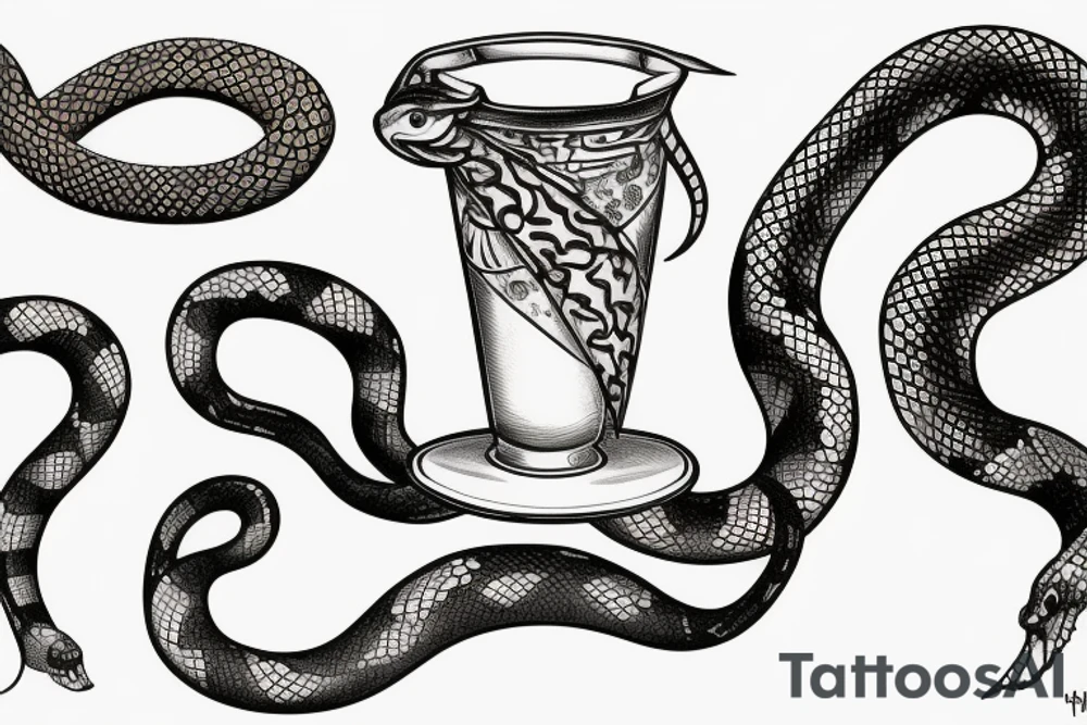 snake on a chalice tattoo idea