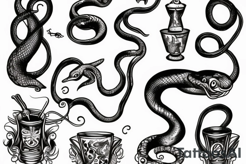 snake on a chalice tattoo idea