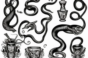 snake on a chalice tattoo idea