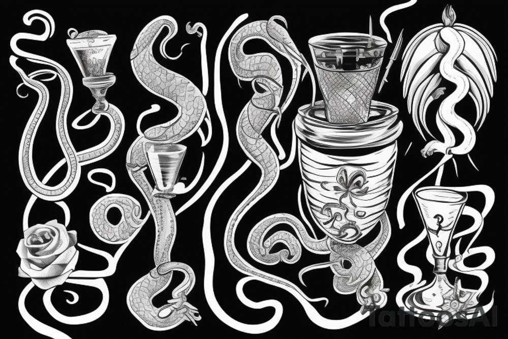 snake on a chalice tattoo idea