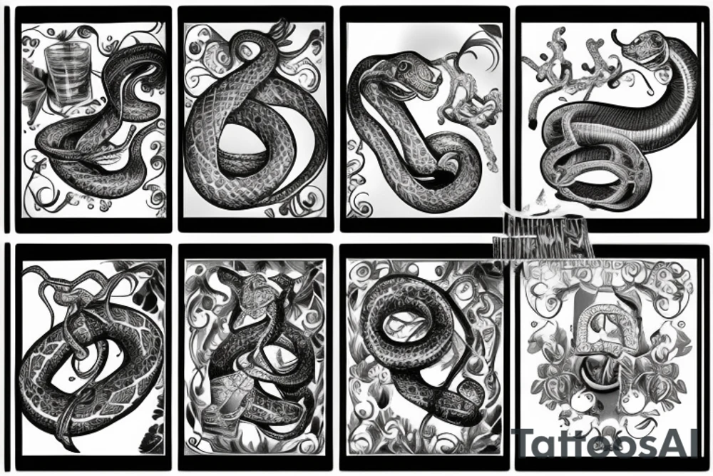 snake on a chalice tattoo idea