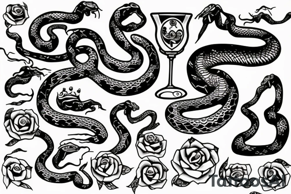 snake on a chalice tattoo idea