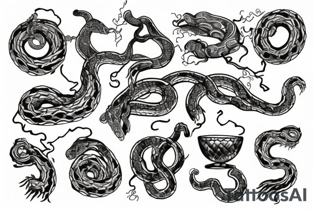 snake on a chalice tattoo idea