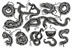 snake on a chalice tattoo idea
