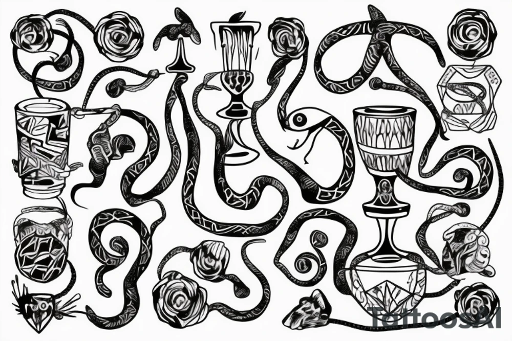 snake on a chalice tattoo idea