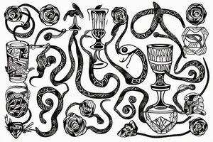 snake on a chalice tattoo idea