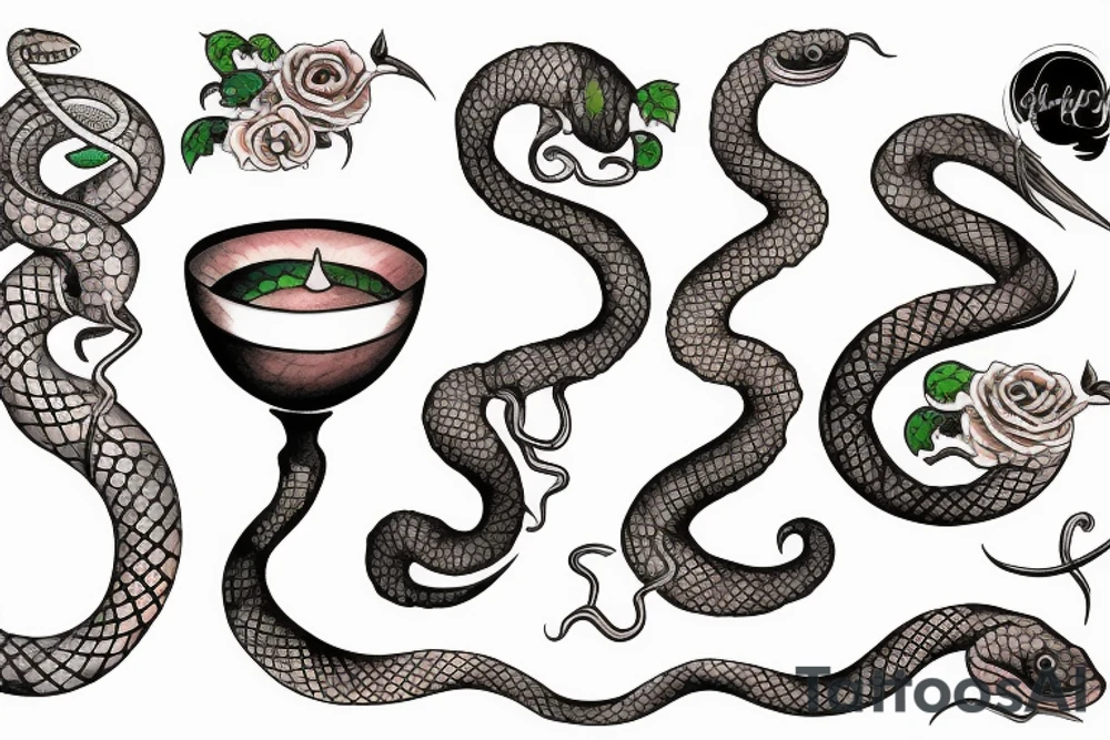 snake on a chalice tattoo idea