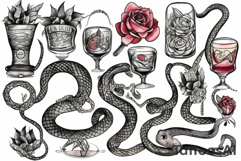 snake on a chalice tattoo idea