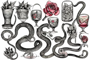 snake on a chalice tattoo idea