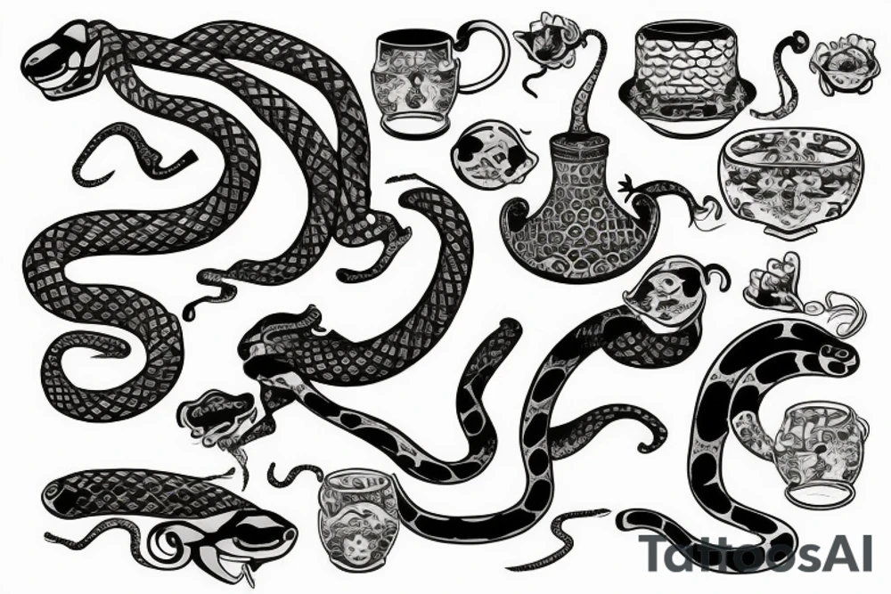 snake on a chalice tattoo idea