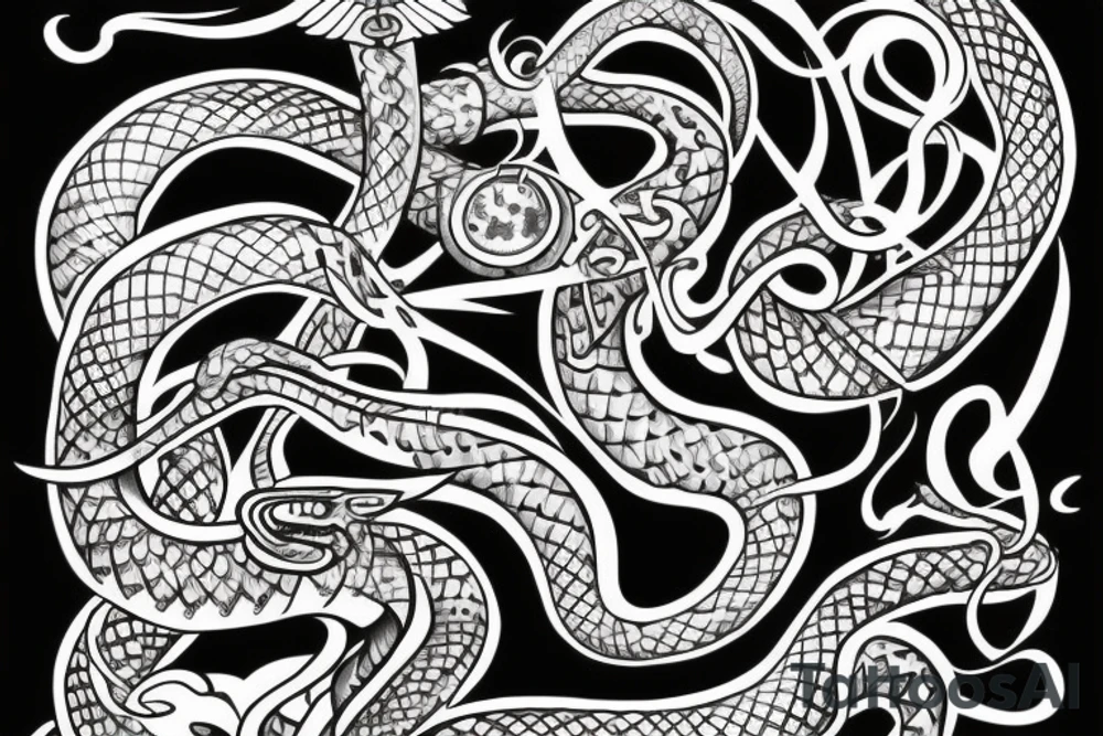 snake on a chalice tattoo idea