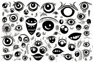 monster with many eyes tattoo idea
