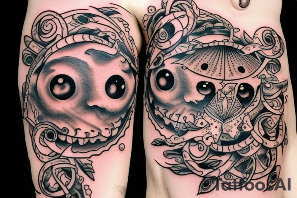 monster with many eyes tattoo idea