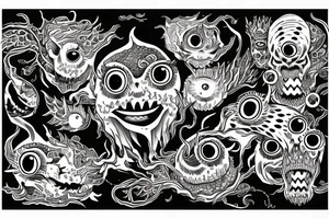monster with many eyes tattoo idea
