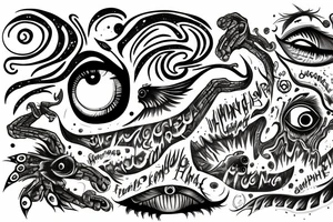 monster with many eyes tattoo idea