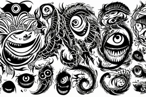 monster with many eyes tattoo idea