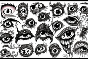 monster with many eyes tattoo idea