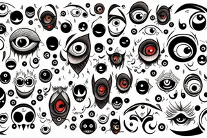 monster with many eyes tattoo idea
