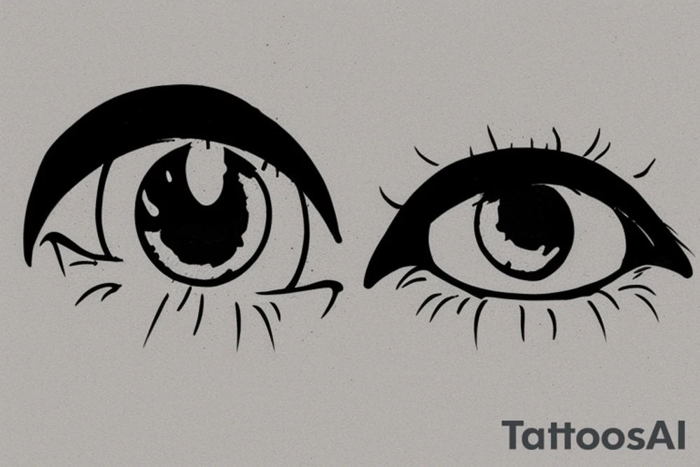 eye with a monter`s mouth on the background tattoo idea