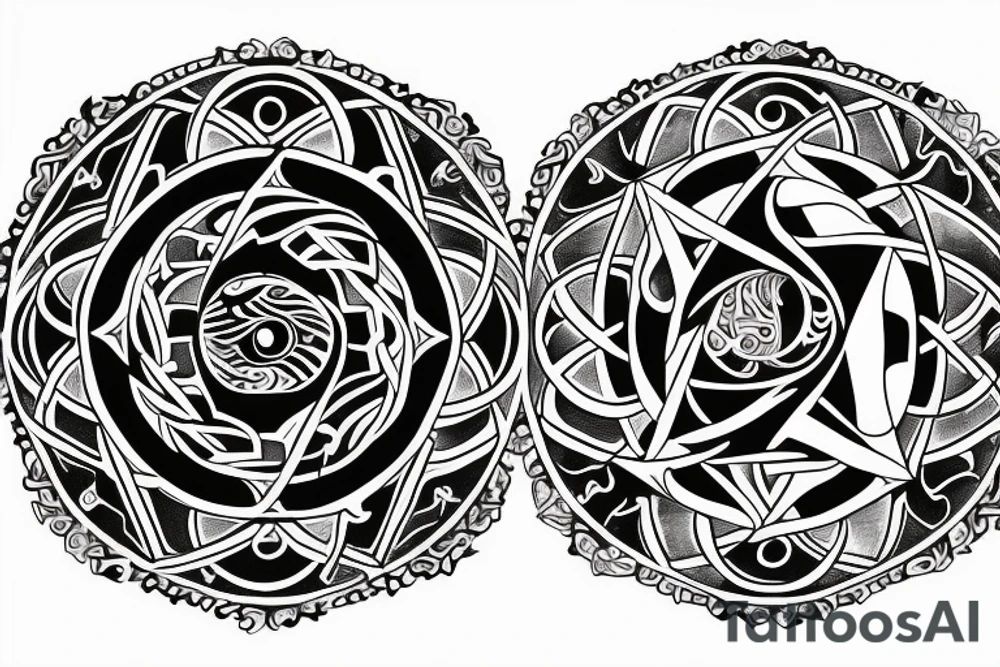 Spiritual/metaphysical design with yin yang and metatron's cube tattoo idea