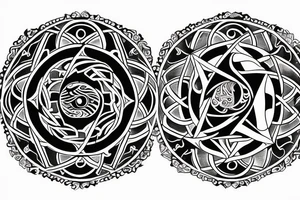 Spiritual/metaphysical design with yin yang and metatron's cube tattoo idea