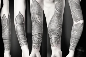 Forearm sleeve metaphysical design tattoo idea