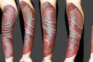 Forearm sleeve metaphysical design tattoo idea