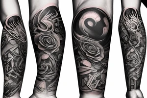 Forearm sleeve metaphysical design tattoo idea