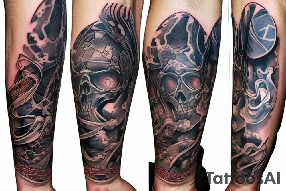 Forearm sleeve metaphysical design tattoo idea