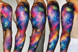 Forearm half sleeve galaxy design tattoo idea