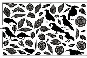 scandinavian theme, patterns, large tattoo, behold, raven tattoo idea