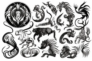 combination of zodiac signs leo and scorpio tattoo idea