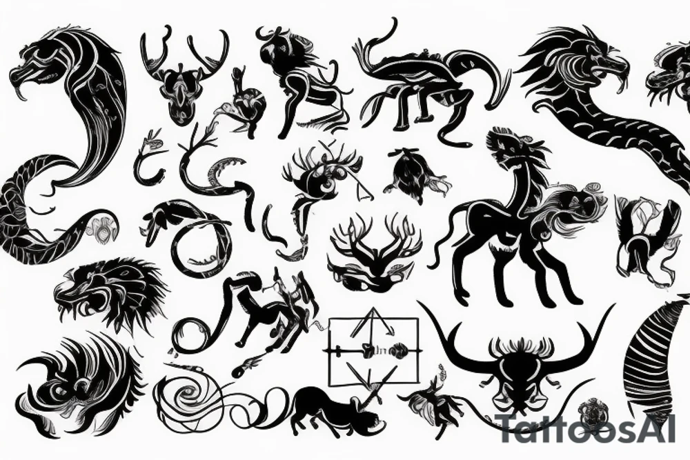 combination of zodiac signs leo and scorpio tattoo idea