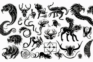 combination of zodiac signs leo and scorpio tattoo idea