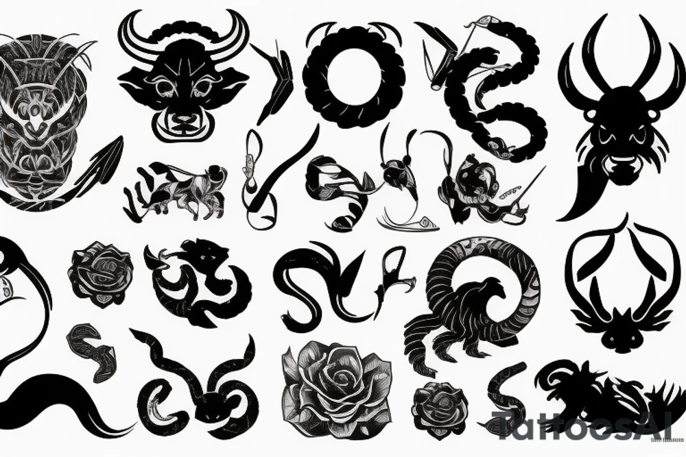 combine leo and scorpio zodiac signs tattoo idea