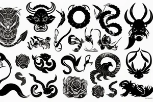 combine leo and scorpio zodiac signs tattoo idea