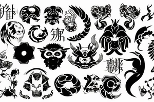 combine leo and scorpio zodiac signs tattoo idea