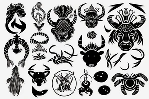 leo + scorpio zodiac sign tattoo idea