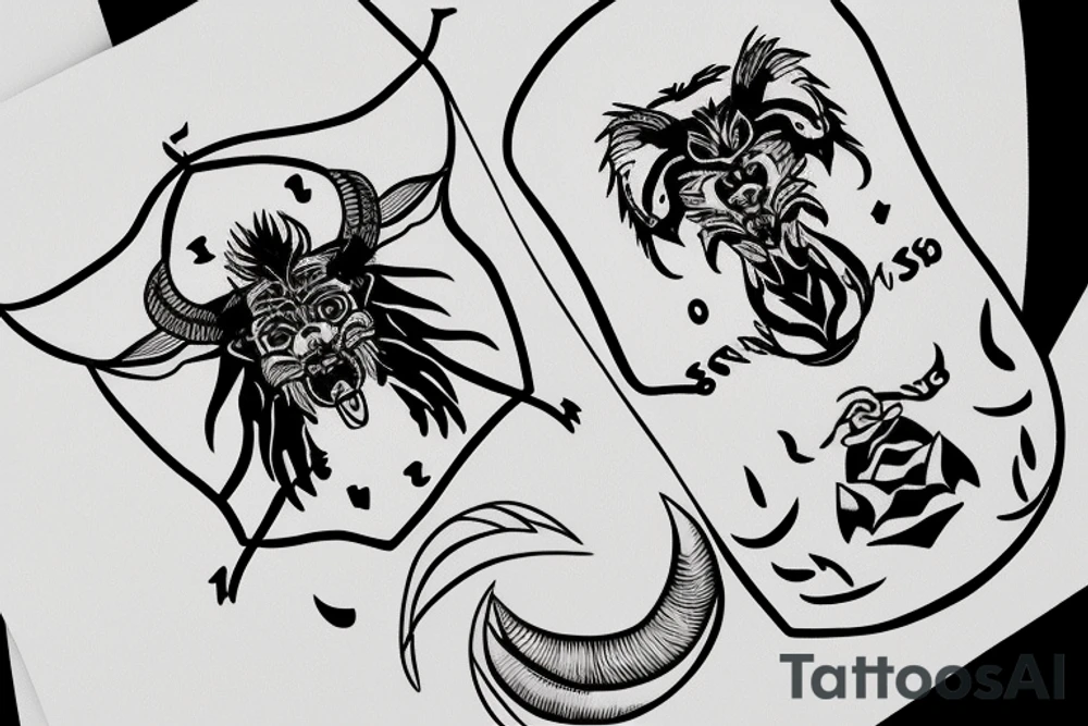 leo + scorpio zodiac sign tattoo idea