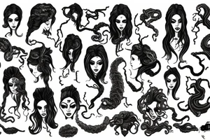 Medusa split in half with normal woman tattoo idea