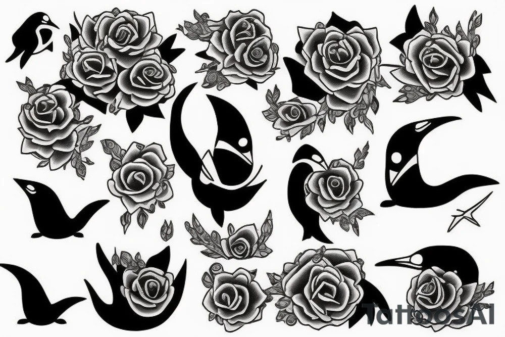 Husband wife tattoo penguine tattoo idea
