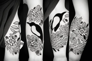 Husband wife tattoo penguins minimal tattoo idea