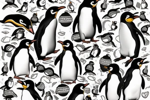 Husband wife tattoo penguins minimal tattoo idea