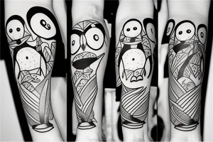 Husband and Wife tattoo penguin minimal tattoo idea