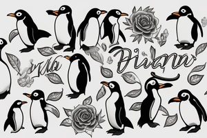 Husband and Wife tattoo penguin minimal tattoo idea