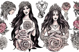 Mother godess with two daughters tattoo idea